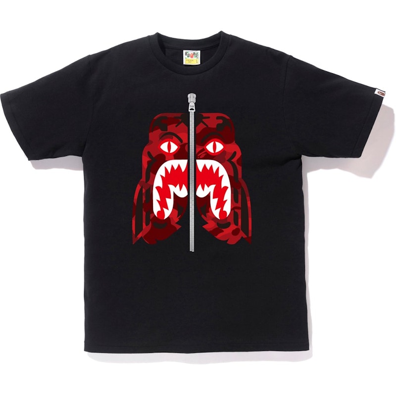 BAPE Color Camo Tiger Tee Black Red