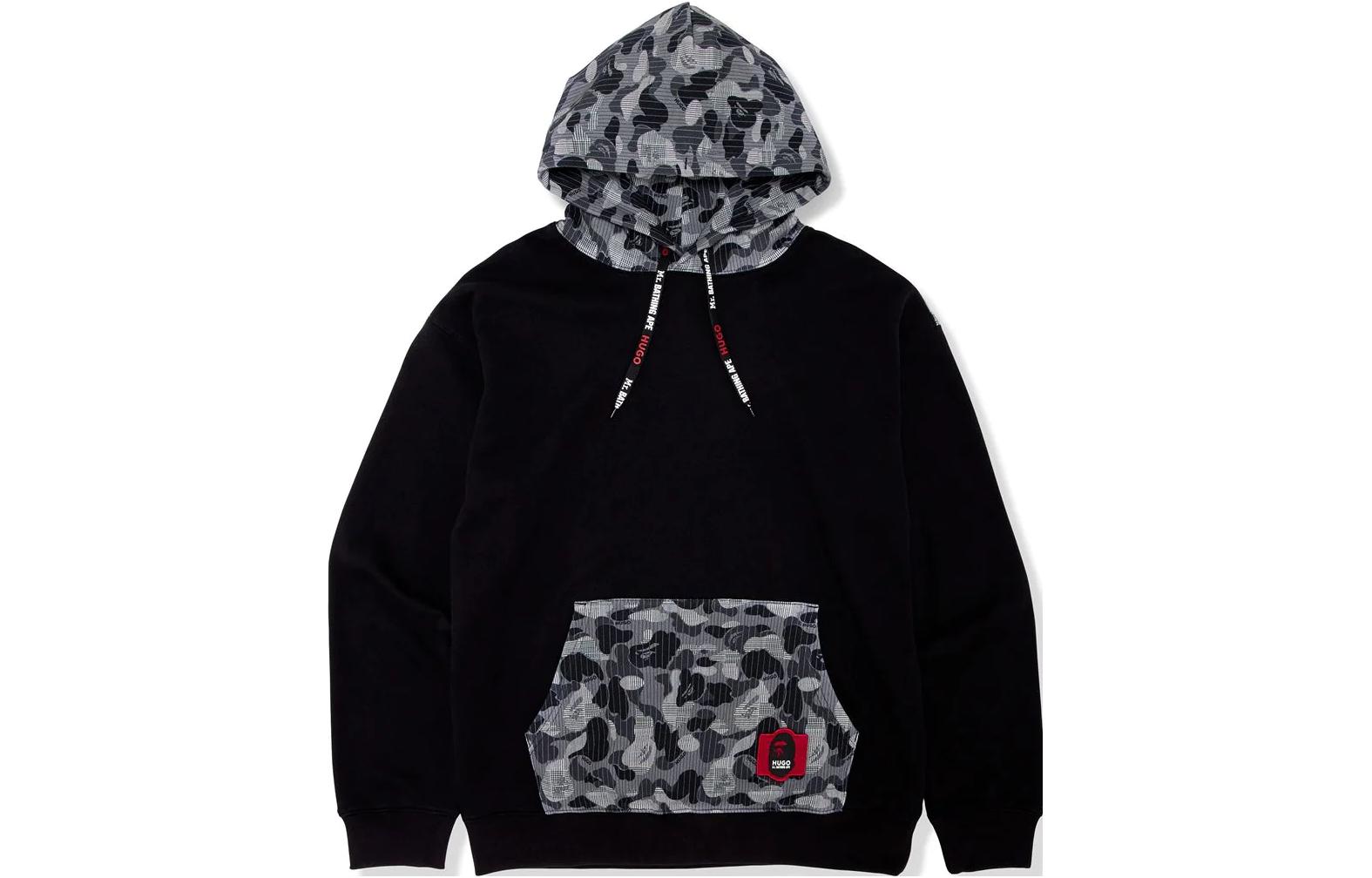BAPE Colorblock Drawstring Hoodie Black () 7I23-114-901