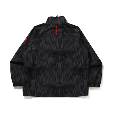 BAPE Colorblock Logo Embroidered Zip-Up High Collar Jacket 1J30-140-001