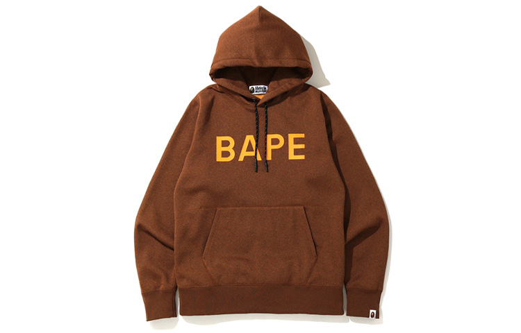 BAPE Colorblock Logo Print Hoodie Unisex Brown 0ZXSWM114008E