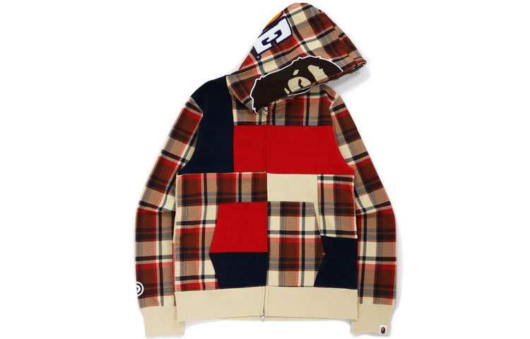 BAPE Colorful Ape Full-Zip Plaid Hoodie Jacket 1H80-115-001