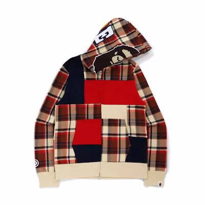 BAPE Colorful Ape Full-Zip Plaid Hoodie Jacket 1H80-115-001