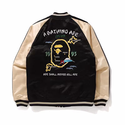 BAPE Commemorative Patchwork Baseball Jacket Unisex 1G70-140-009