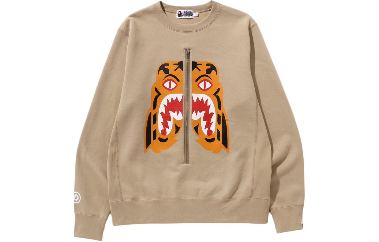 BAPE Crewneck Loose Sweatshirt with Animal Alphabet Print 1K30-113-006
