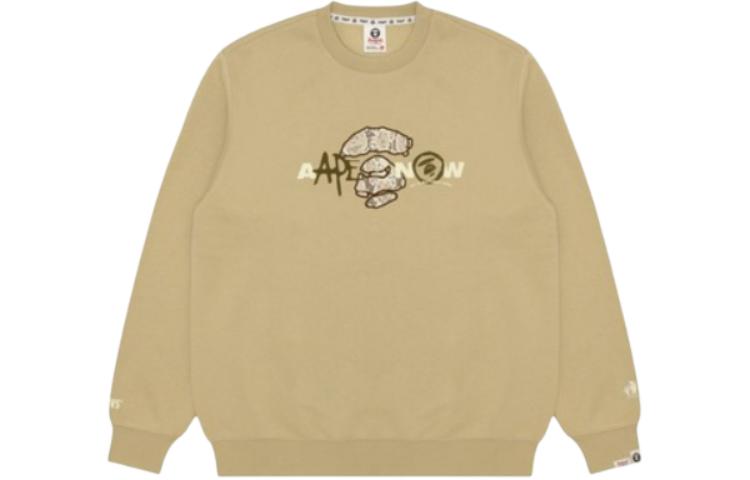 BAPE Crewneck Slim Fit Long Sleeve Sweatshirt with Logo Print Design AAPS-WMB-314