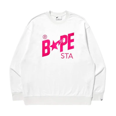 BAPE Crewneck Sweatshirt Star Logo Embroidery and Print Design OBSSWBA0001GGRX