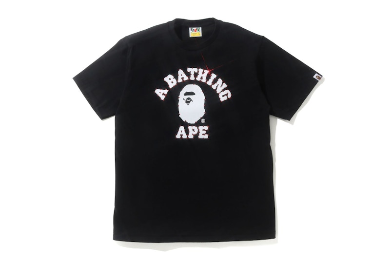 Buy BAPE Crystal Stone College Tee Black/Red