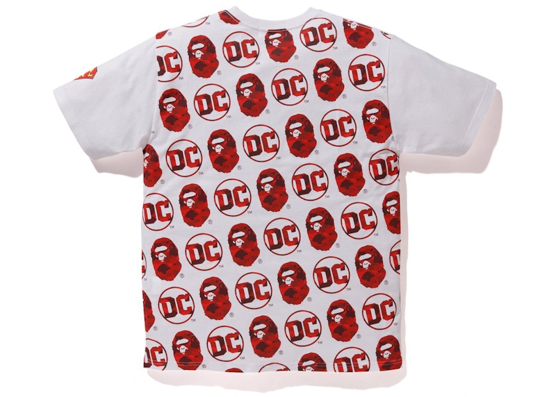 Order 베이프 DC 티셔츠 화이트 레드 
