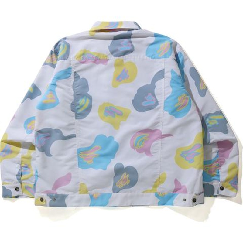 Order BAPE Def Camo Jaket Trucker Longgar Putih