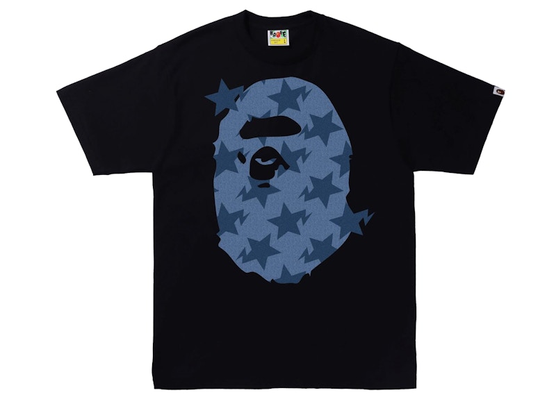 Buy ベイプ デニム スターエイプヘッドTシャツ (黒)
