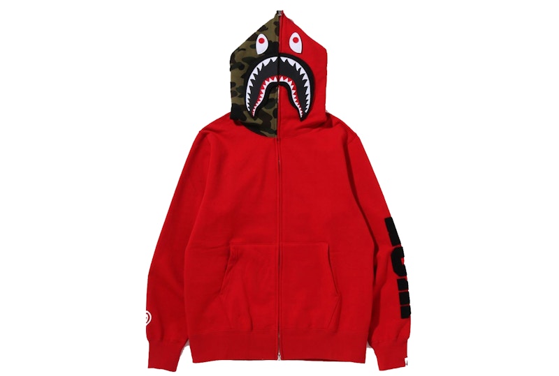 Buy Hoodie BAPE Detachable Shark Full Zip 'Merah'