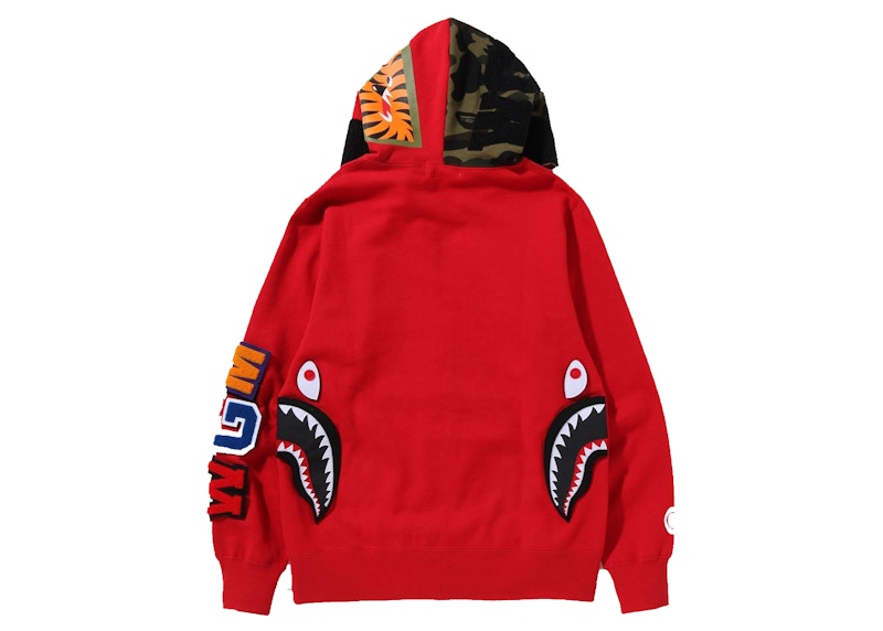 Lookbook Hoodie BAPE Detachable Shark Full Zip 'Merah'