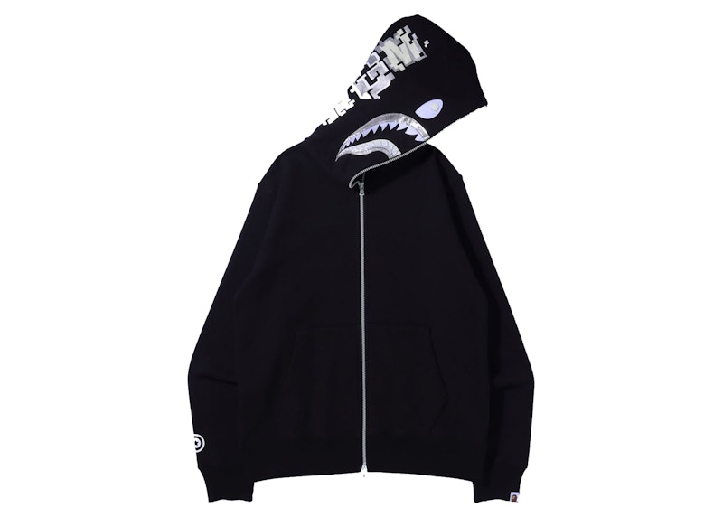 Buy Sudadera con Capucha BAPE Digital Shark Cremallera Completa 'Negra'