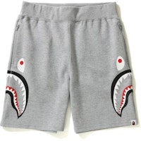 Bape Double Knit Side Shark Shorts Grey Bape Double Knit Side Shark Shorts Grey