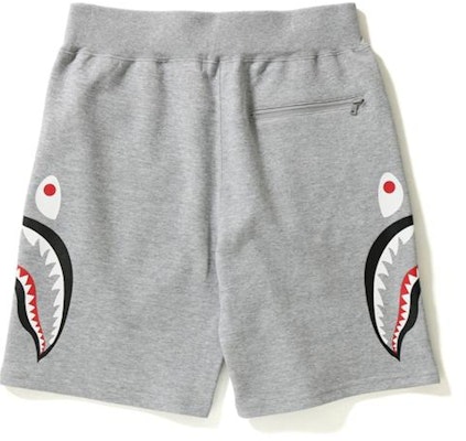 Bape Double Knit Side Shark Shorts Grey Order Bape Double Knit Side Shark Shorts Grey