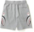 Order Bape Double Knit Side Shark Shorts Grey
