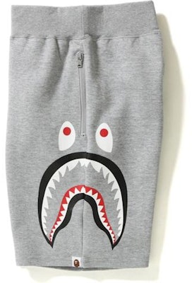 Bape Double Knit Side Shark Shorts Grey Lookbook Bape Double Knit Side Shark Shorts Grey