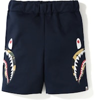 Bape Double Knit Side Shark Shorts Navy Bape Double Knit Side Shark Shorts Navy