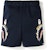 Bape Double Knit Side Shark Shorts Navy