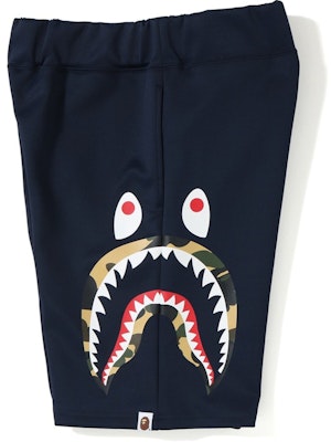 Bape Double Knit Side Shark Shorts Navy Order Bape Double Knit Side Shark Shorts Navy