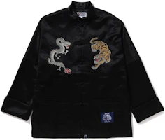 BAPE Dragon Print Button-Up Jacket Black Long-Sleeve Outerwear 1J30-140-012 BAPE Dragon Print Button-Up Jacket Black Long-Sleeve Outerwear 1J30-140-012