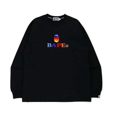 BAPE Embroidered Color Ape Logo Loose Fit Crewneck Sweatshirt 1H70-111-006