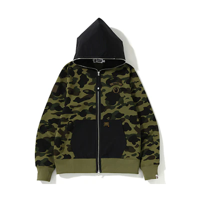 BAPE Embroidered Logo Camo Patchwork Hoodie Jacket Unisex 0ZXSWM115010C