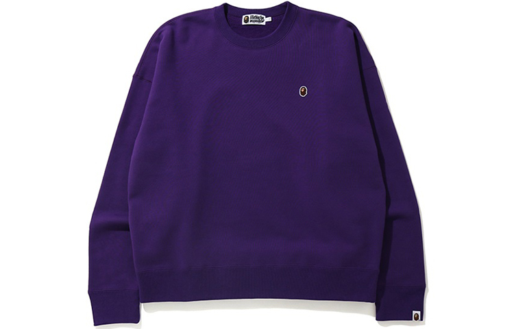 BAPE Embroidered Logo Solid Color Long Sleeve Sweatshirt 0ZXSWM113014F