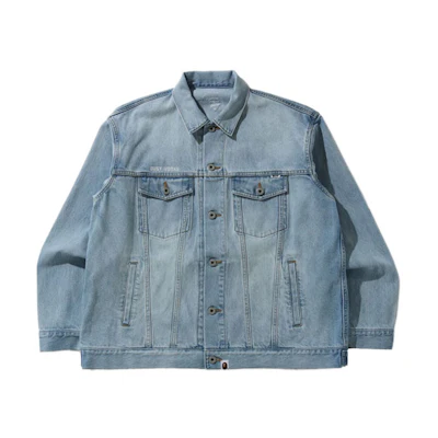 BAPE Embroidered Loose Fit Denim Jacket Mens Denim Blue 1G70-140-006