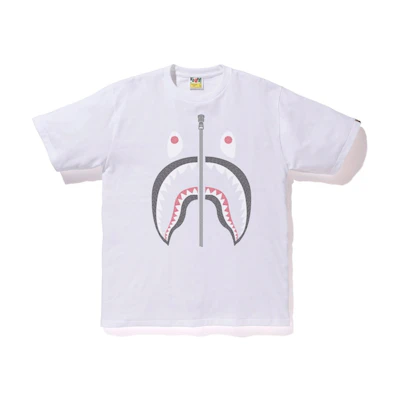 Bape Embroidery Style Shark Tee White
