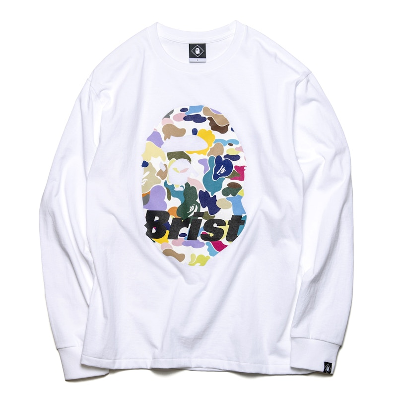 Buy Bape FCRB 猿人头长袖T恤 白色