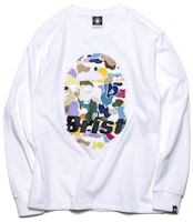 Bape FCRB Ape Head LS Tee White Bape FCRB Ape Head LS Tee White