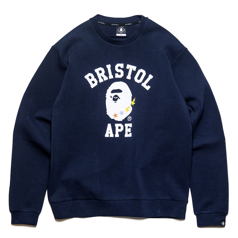 Bape FCRB College Crewneck Navy