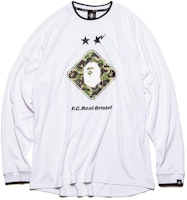 Bape FCRB Emblem LS Tee White Bape FCRB Emblem LS Tee White