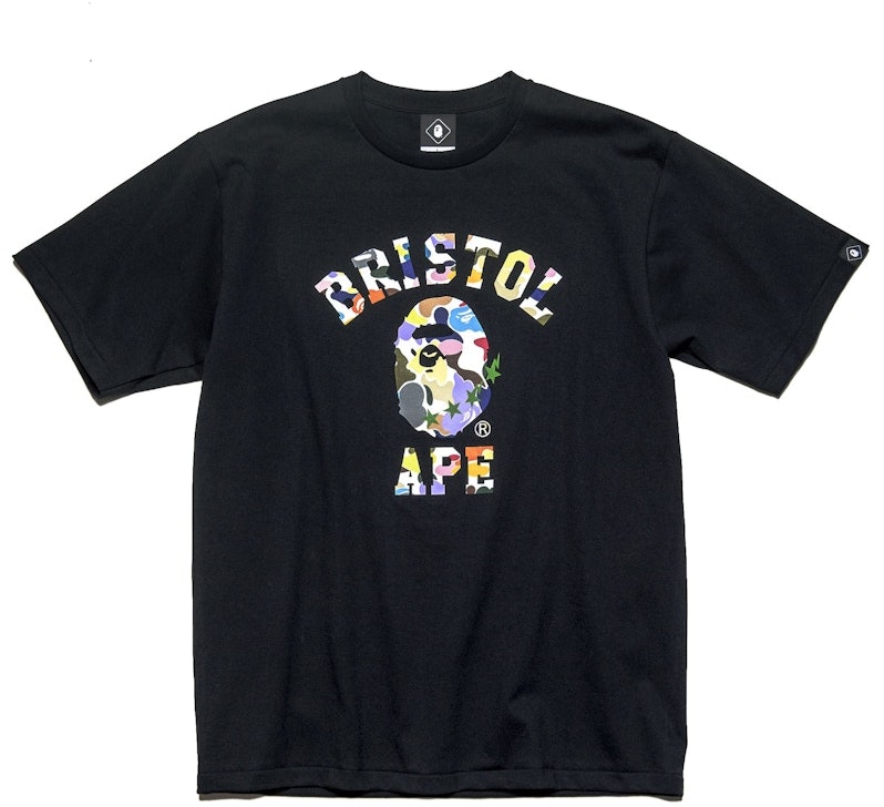 bape-fcrb-multi-camo-college-tee-black