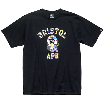 Bape FCRB Multi Camo College Tee Black Buy Bape FCRB Multi Camo College Tee Black