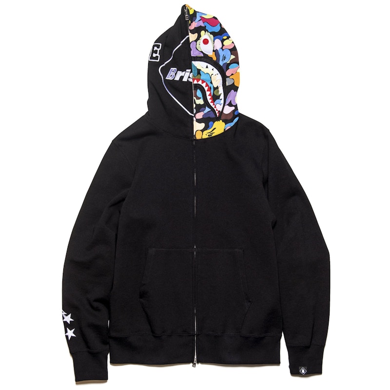 Bape FCRB Shark Full Zip Hoodie Black