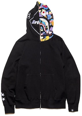 Bape FCRB Shark Full Zip Hoodie Black Buy Bape FCRB Shark Full Zip Hoodie Black