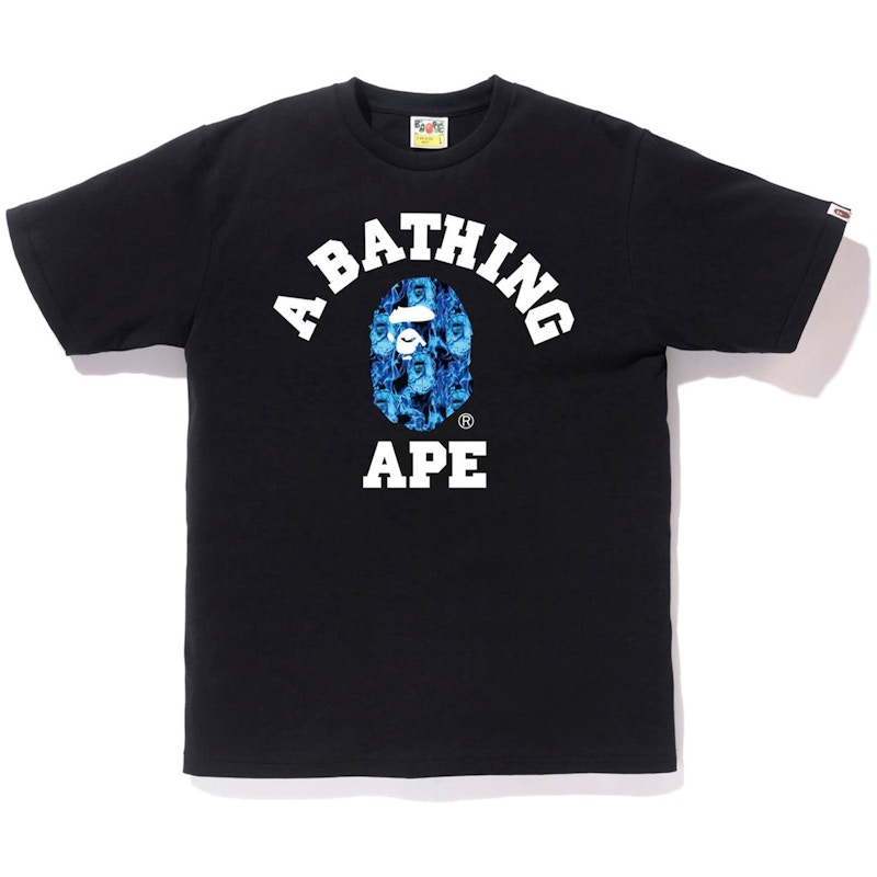 BAPE Flame College Tee Black/Blue