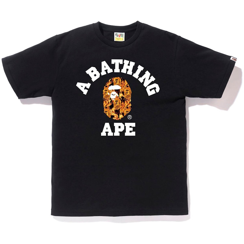 BAPE Flame College Tee Black/Orange