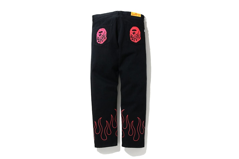 Order Pantalones BAPE Flame Denim Negros