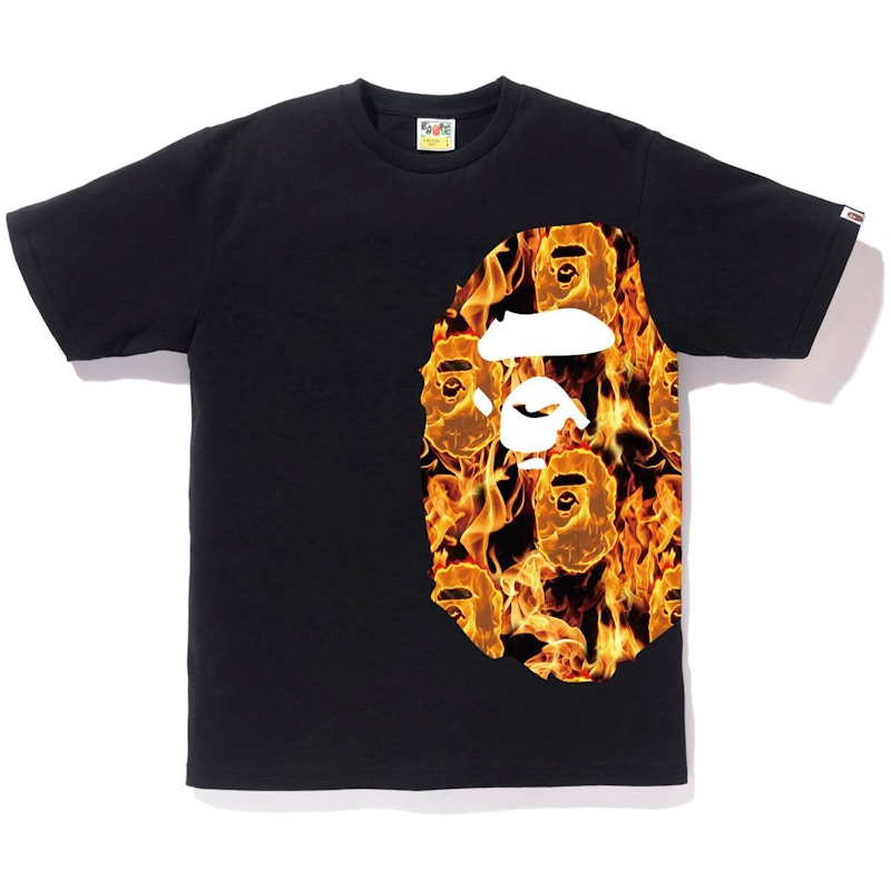 BAPE Flame Side Big Ape Head Tee Black/Orange