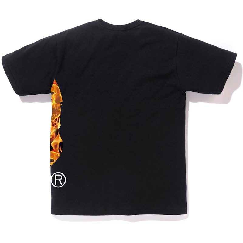 BAPE Flame Side Big Ape Head Tee Black/Orange 圖 2