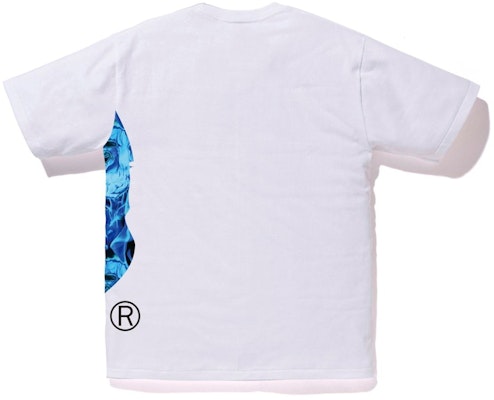 BAPE 火焰側大猿頭T恤 白/藍 Order BAPE 火焰側大猿頭T恤 白/藍