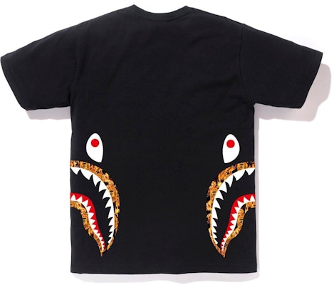 Camiseta BAPE Flame Side Shark Negro/Naranja Order Camiseta BAPE Flame Side Shark Negro/Naranja