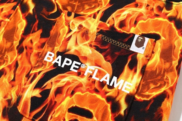 BAPE Flame Slim Sweatpants Orange Lookbook BAPE Flame Slim Sweatpants Orange