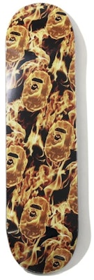 BAPE Flame Wide Ape Head Skateboard Deck Orange Buy BAPE Flame Wide Ape Head Skateboard Deck Orange