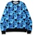 BAPE Flame Wide Crewneck Blue