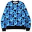 Buy BAPE Flame Wide Crewneck Blue