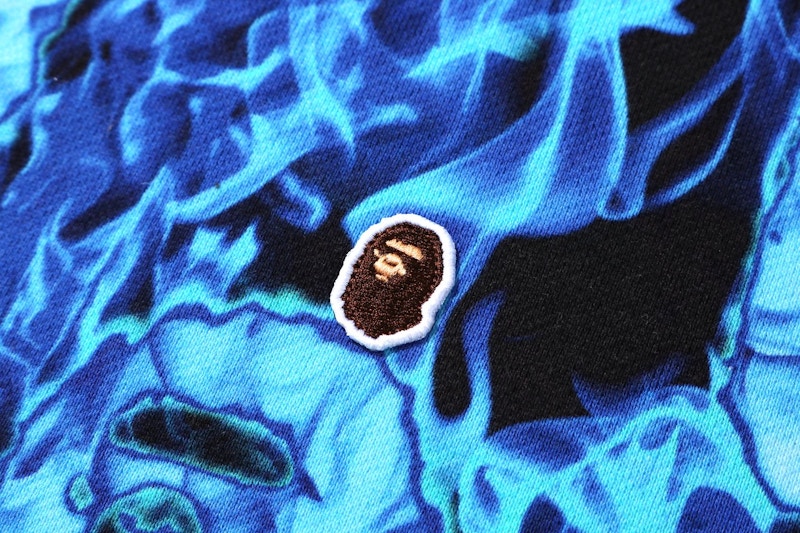 Lookbook BAPE Flame Wide Crewneck Blue